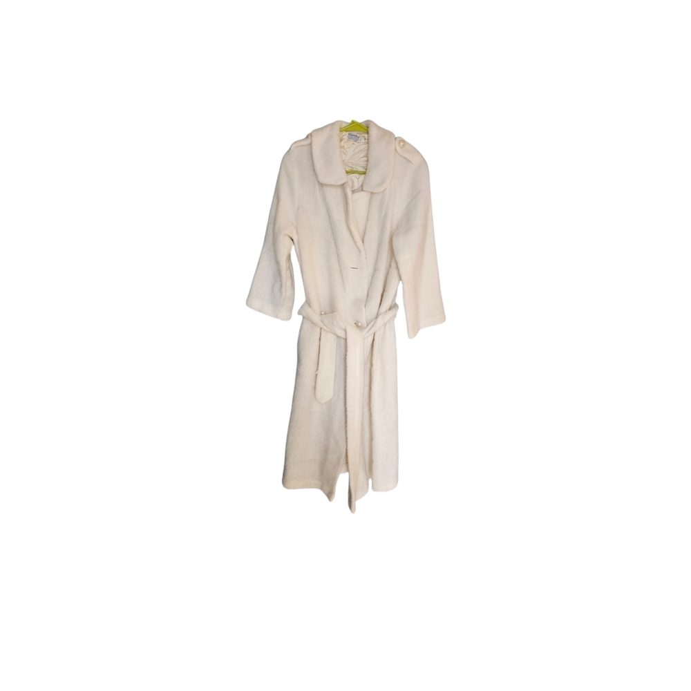 Vintage 1960s Sears Mod Belted Coat Off White Women’s Small